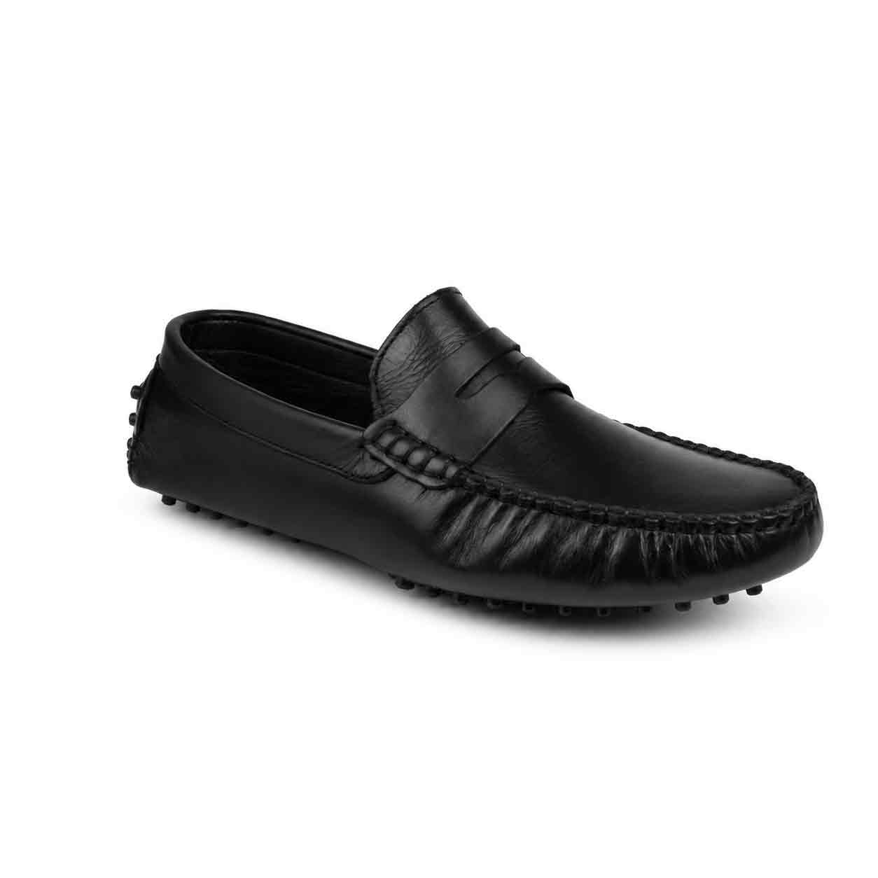 Moccasin pour homme confort 003-5 noir cuir  Mocassin homme Maroc